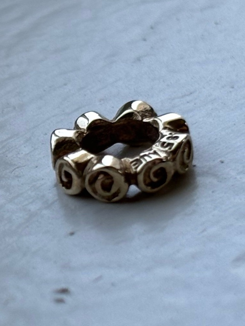 RARE retired Pandora 14K Solid Gold Small Rose Spacer Charm